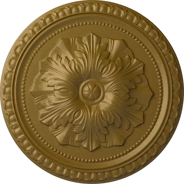 Ekena Millwork Richmond Ceiling Medallion (Fits Canopies up to 2 5/8"), Hand-Painted Gold, 18"OD x 1 3/8"P CM18RIGLS - main
